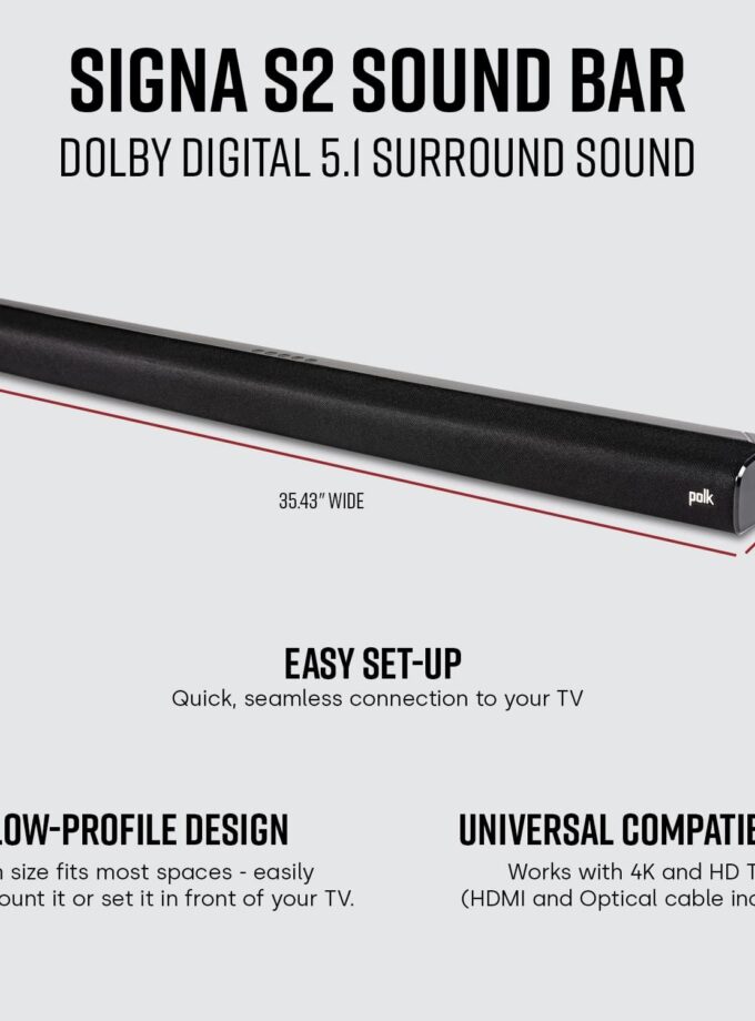 Polk Audio Signa S2 Sound Bar & Wireless Subwoofer