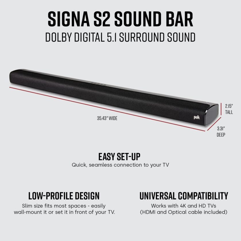 Polk Audio Signa S2 Sound Bar & Wireless Subwoofer